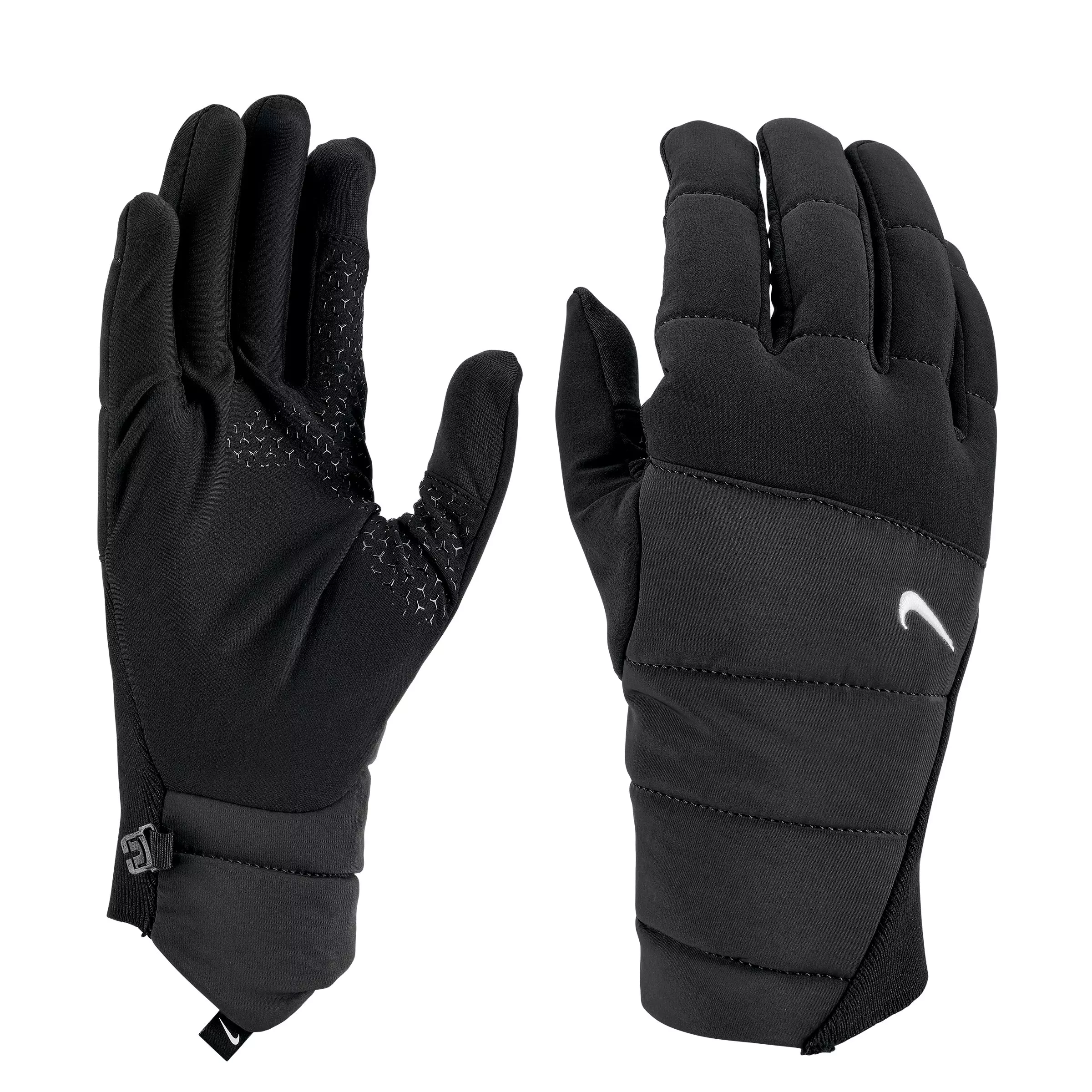 Nike Men s TG Quilted Running Gloves Black Black White
